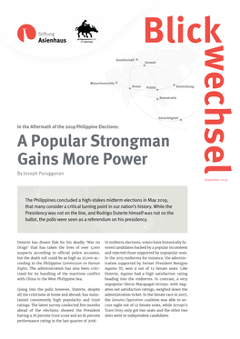 A Popular Strongman Gains More Power by Joseph Purugganan September 2019