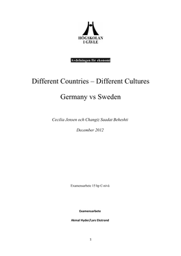 Different Countries – Different Cultures Germany Vs Sweden