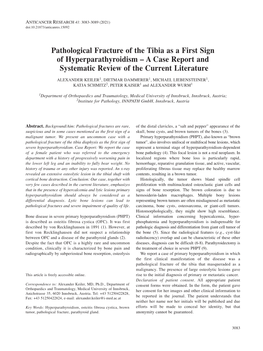 Pathological Fracture of the Tibia As a First Sign Of