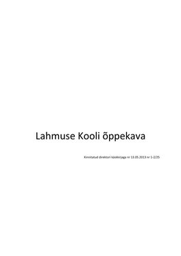 Lahmuse Kooli Õppekava