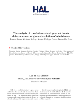 The Analysis of Translation-Related Gene Set