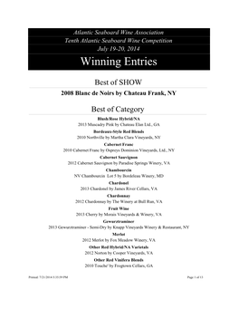 Winning Entries