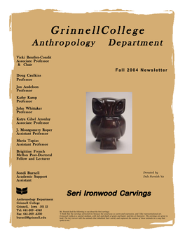 Grinnellcollegegrinnellcollege Anthropology Department