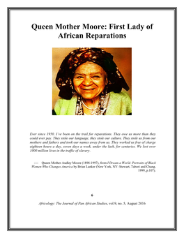 Queen Mother Moore: First Lady of African Reparations