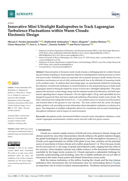 Innovative Mini Ultralight Radioprobes to Track Lagrangian Turbulence Fluctuations Within Warm Clouds: Electronic Design