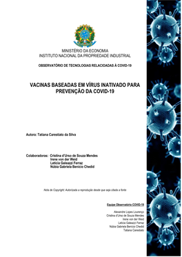 Vacinas Baseadas Em Vírus Inativado Para Prevenção Da Covid-19