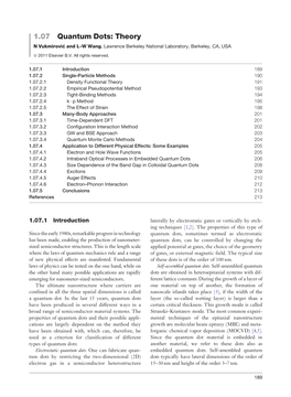 1.07 Quantum Dots: Theory N Vukmirovic´ and L-W Wang, Lawrence Berkeley National Laboratory, Berkeley, CA, USA