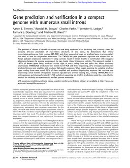 Gene Prediction and Verification in a Compact Genome with Numerous Small Introns