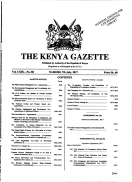 THE KENYA GAZETTE 7Th July, 201