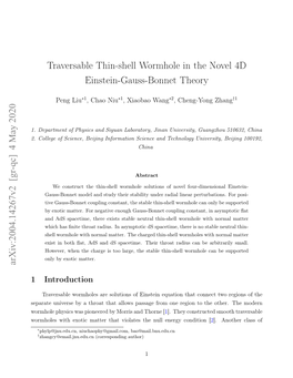 Traversable Thin-Shell Wormhole in the Novel 4D Einstein-Gauss-Bonnet Theory