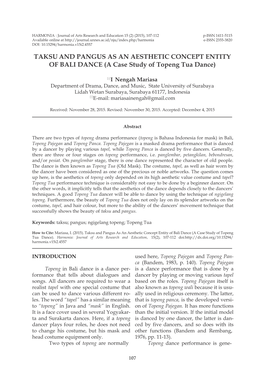 A Case Study of Topeng Tua Dance)
