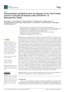 Characteristics and Risk Factors for Intensive Care Unit Cardiac Arrest in Critically Ill Patients with COVID-19—A Retrospective Study