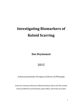 Investigating Biomarkers of Keloid Scarring