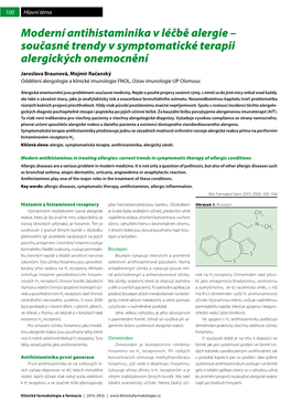 Moderní Antihistaminika V Léčbě Alergie – Současné Trendy V Symptomatické Terapii Alergických Onemocnění