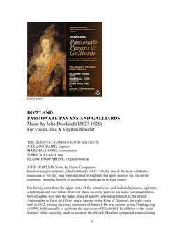 8046 Dowland Passionate Pavans & Gall