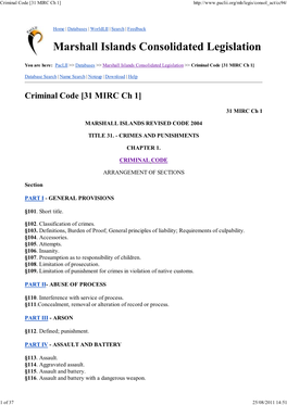 Marshall Islands Consolidated Legislation