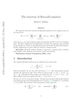 The Structure of Bernoulli Numbers