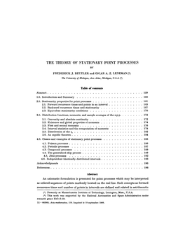 The Theory of Stationary Point Processes By