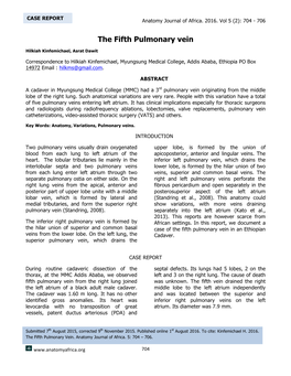 The Fifth Pulmonary Vein