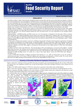 Issued January 14 2004 HIGHLIGHTS