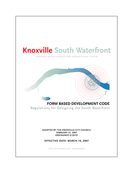 Knoxville South Waterfront CREATING an ACTIONABLE and INSPIRATIONAL VISION