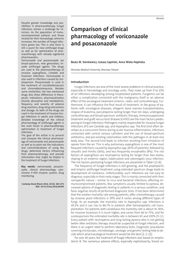 Comparison of Clinical Pharmacology of Voriconazole and Posaconazole 367