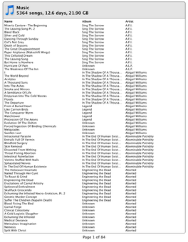 Music 5364 Songs, 12.6 Days, 21.90 GB