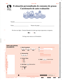 Evaluación Personalizada De Consumo De Grasas Cuestionario De Auto Evaluación