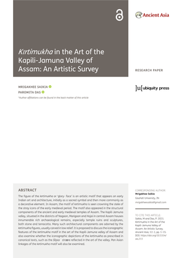 Kīrtimukha in the Art of the Kapili-Jamuna Valley of Assam: An