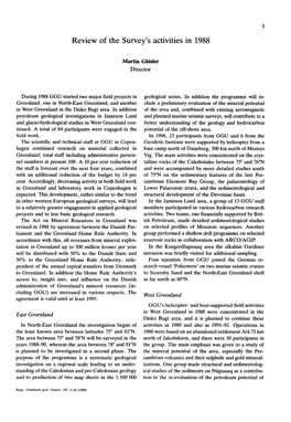 Review of the Survey's Activities in 1988