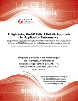 Enlightening the I/O Path: a Holistic Approach for Application Performance