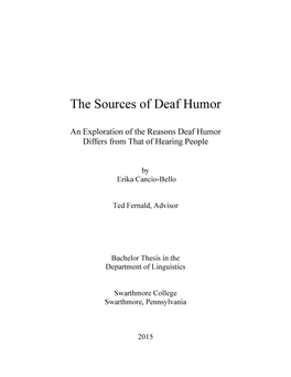 The Sources of Deaf Humor