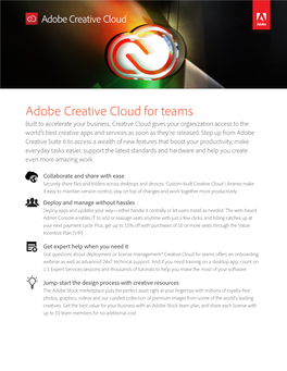 Creative Cloud Team Overview