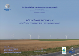 RÉSUMÉ NON TECHNIQUE Projet Éolien Du Plateau Soissonnais