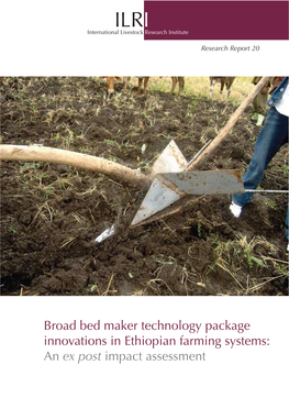 Broad Bed Maker Technology Package Innovations in Ethiopian Farming Systems: an Ex Post Impact Assessment