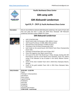 GM Camp with GM Aleksandr Lenderman