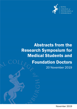Abstracts from the Research Symposium for Medical Students and Foundation Doctors 20 November 2019