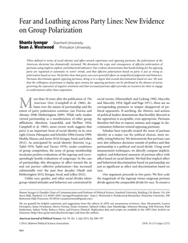 Fear and Loathing Across Party Lines: New Evidence on Group Polarization