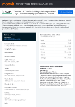 PDF: Horario De ALVIA, Paradas Y Mapa
