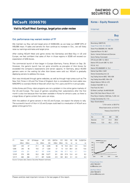 Ncsoft (036570) Korea – Equity Research