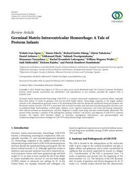 Germinal Matrix-Intraventricular Hemorrhage: a Tale of Preterm Infants