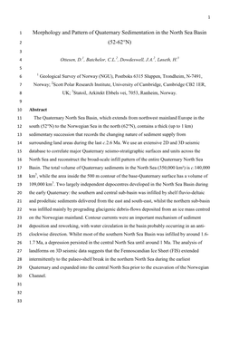 Morphology and Pattern of Quaternary Sedimentation in the North Sea Basin