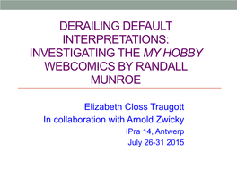 Investigating the My Hobby Webcomics by Randall Munroe