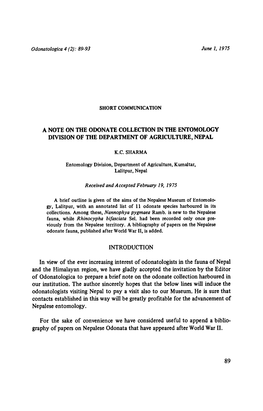 Herefore of the Emphasis of the Entomology Division Is on Crop Pests, Most the Insects in the Museum Belong to This Particular Category