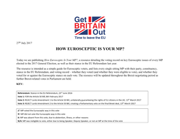 How Eurosceptic Is Your Mp?
