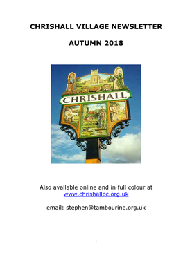 Chrishall Village Newsletter Autumn 2018