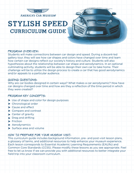 Stylish Speed Curriculum Guide