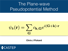 The Plane-Wave Pseudopotential Method