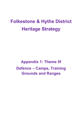 Folkestone & Hythe District Heritage Strategy