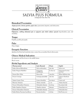 Salvia Plus Formula (Adapted) Dan Shen Yin